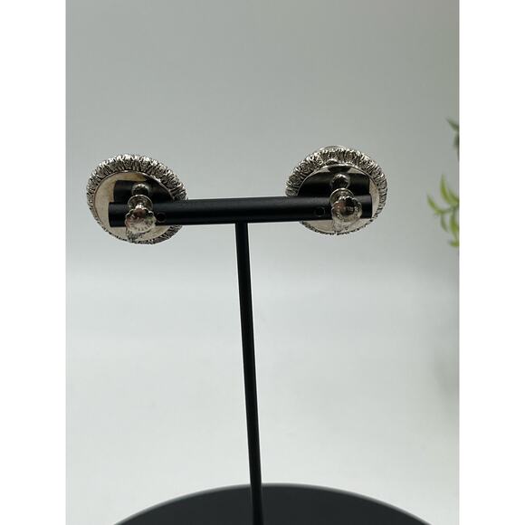 Accessocraft NYC Signed Vintage Prong Rhinestone Topaz Brown Screw Back Earrings - Picture 5 of 8